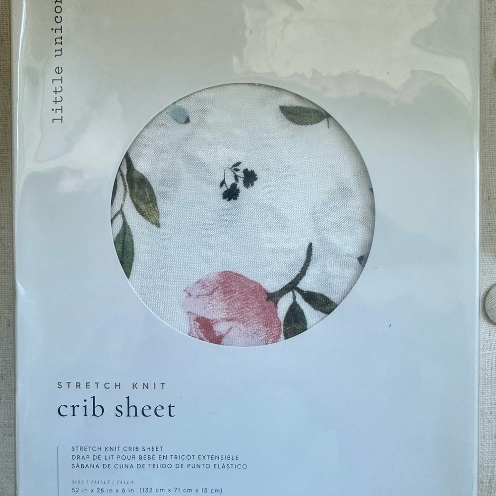 Floral Crib Sheet - Pink and Green